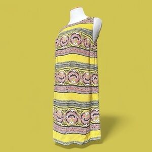 Vintage LOFT Sleeveless Shift dress Size Large in Lime Green, Navy & Blush